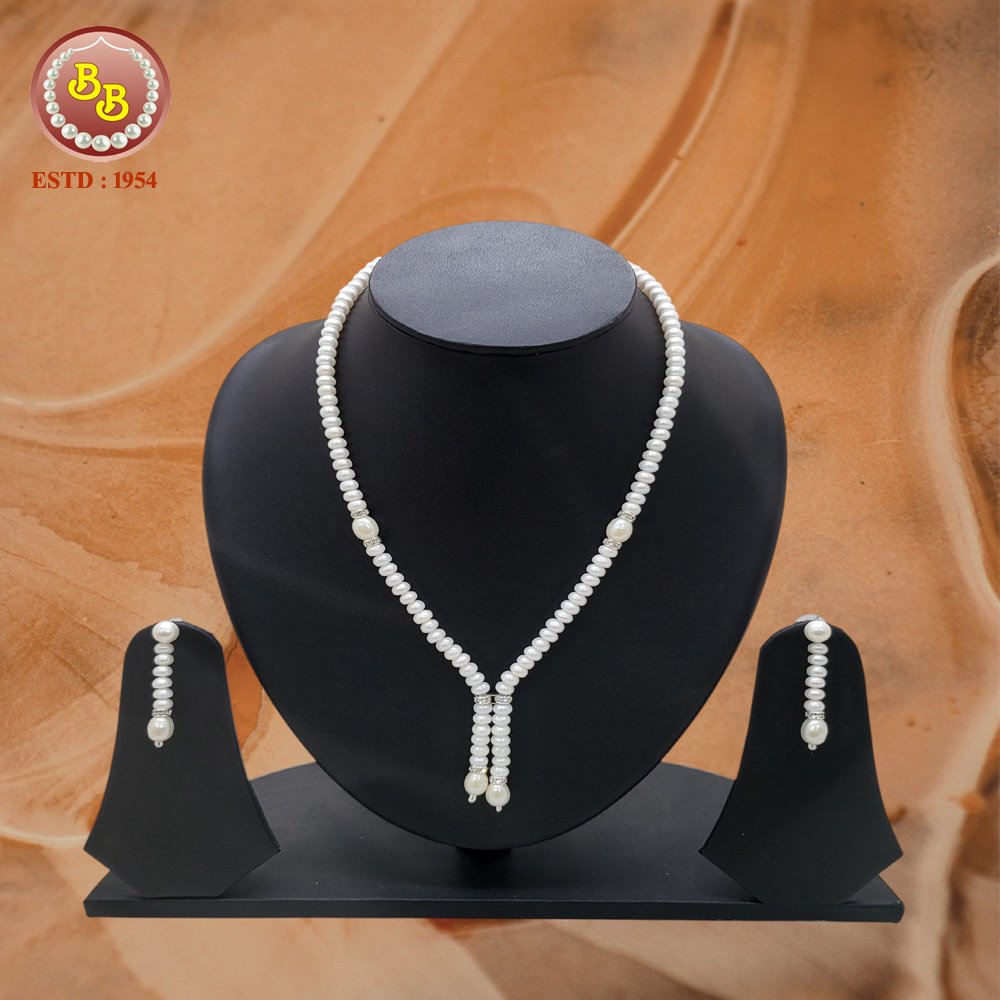 Classic Beautiful Pearls Set – Timeless White Pearl Necklace with Earrings 3 4 5