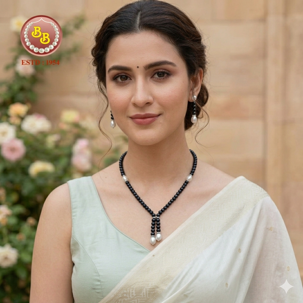 Black Designer Pearls Set 1 Gemini Generated Image eholeholeho