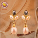 Sri Bansilal Pearls SBP-ER13 classic cultured pearl stud earrings with gold-plated sterling silver setting