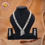 Two‑strand natural freshwater pearl necklace with matching drop earrings – Sri Bansilal Pearls Designer Set SBP‑PS042