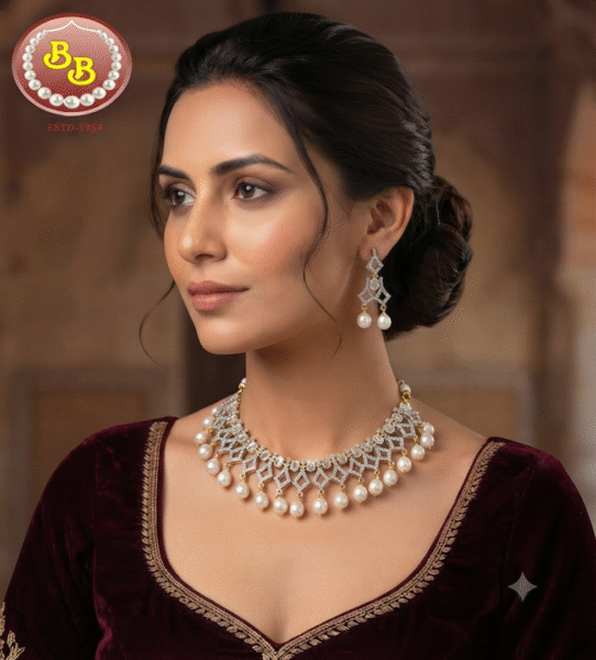 Beautifully Pearls Drop Necklace Set