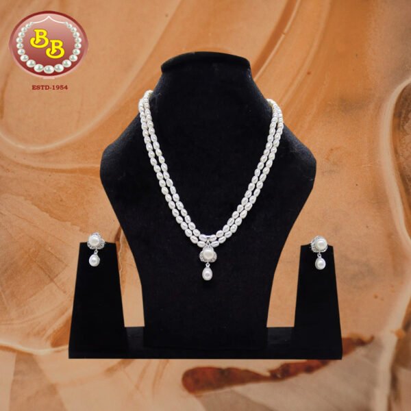 2 Line Oval Pearls Necklace & Adorable Locket Set