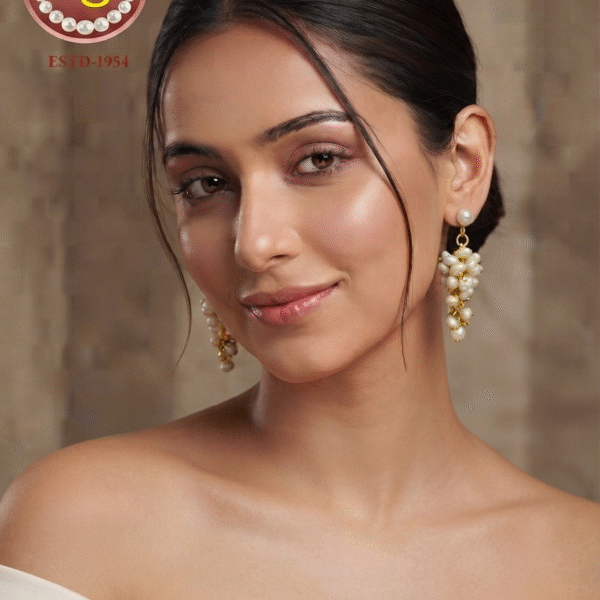 pearl grape earrings
