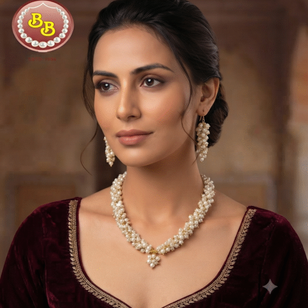 Grapes Designer Elegant Natural Pearls Set