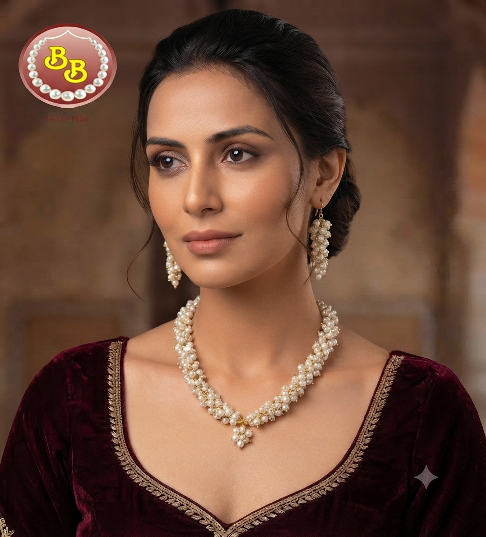 Grapes Designer Elegant Natural Pearls Set 1 Grapes Designer Elegant Natural Pearls Set
