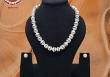 Designer real freshwater pearls necklace and earrings set