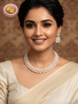 Beautiful Net Design Pearl Set – Designer Necklace with Matching Earrings