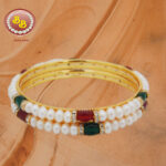 Pearl Bangles SBP-BG016 Sri Bansilal Pearls - Opulent freshwater pearl bangles - Luxury handcrafted traditional arm jewelry