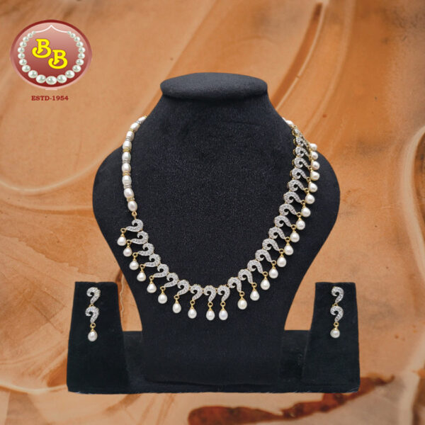 Modern Design Pearls & CZ Stone Set 3 Modern Design Pearls & CZ Stone Set
