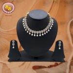 Beautiful CZ And Pearls Hanging Necklace