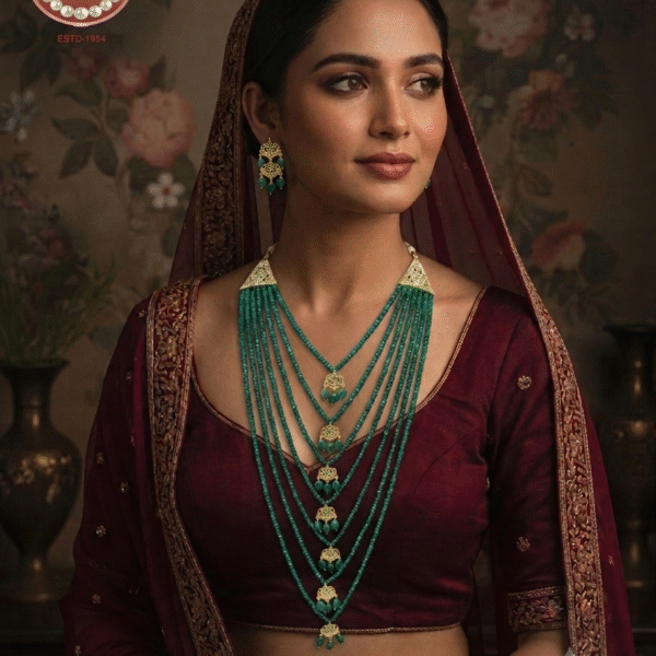 Emerald Color Beads Beautiful Nizami Satlada