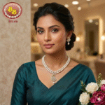 Simple Pearls Mala With CZ Stone Pendant Set