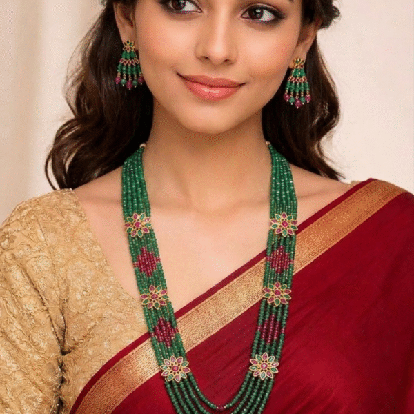 2 Color Of Combination Beads With Flowers Designer Set