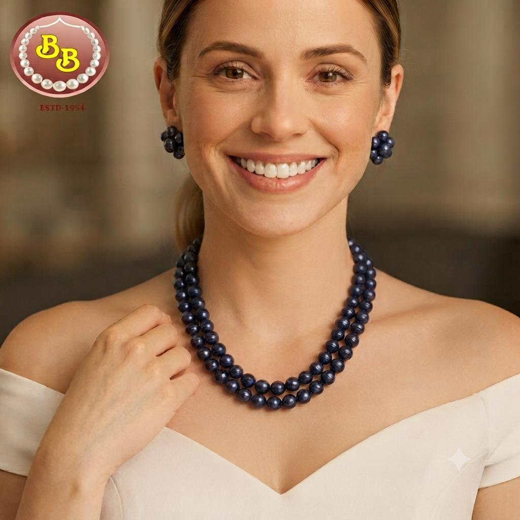 Simple 2 Lines Black Pearls Set 1 Simple 2 Lines Black Pearls Set