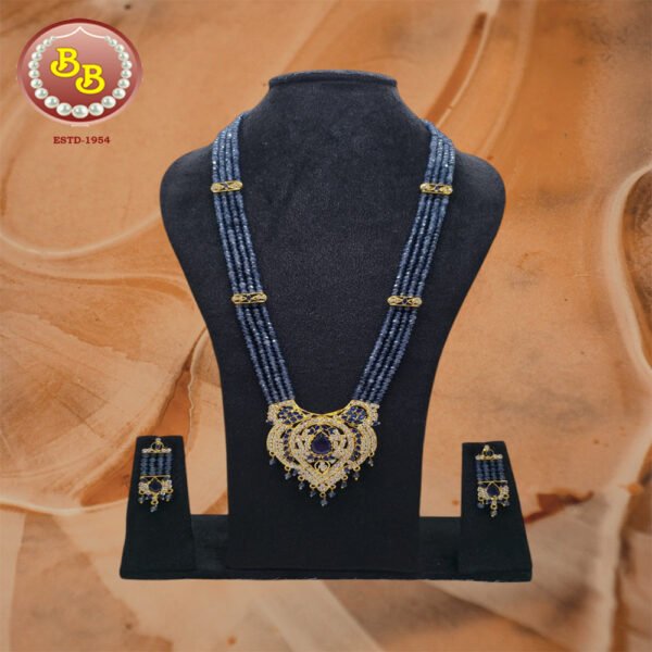 Designer Pendant With Neelam Color Beads Rani Haar