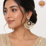 Beautiful Chand Bali With Real Pearls Hanging