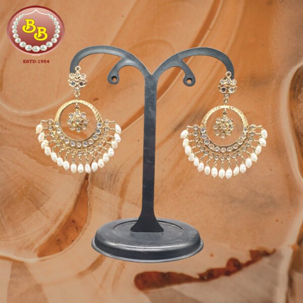Beautiful Chand Bali With Real Pearls Hanging