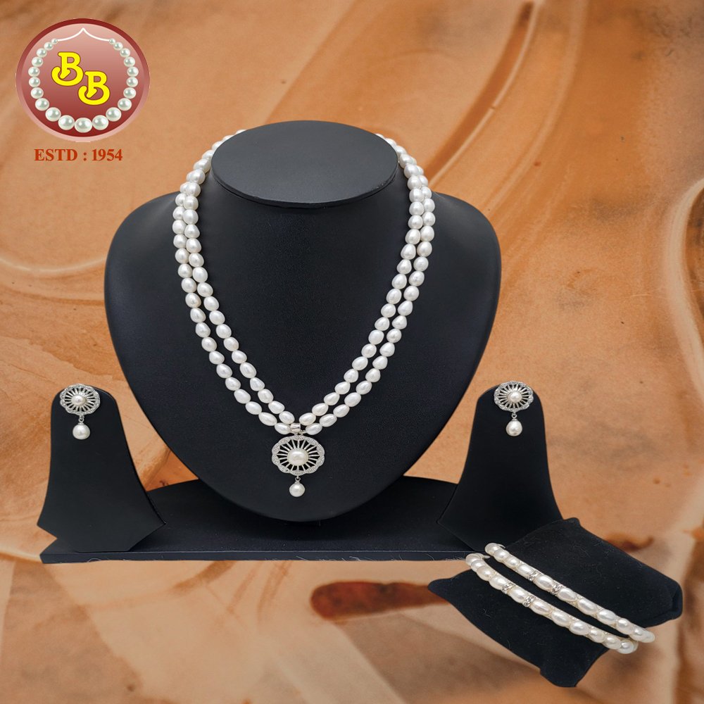Pearls locket set with Bangles 3 SBP CB