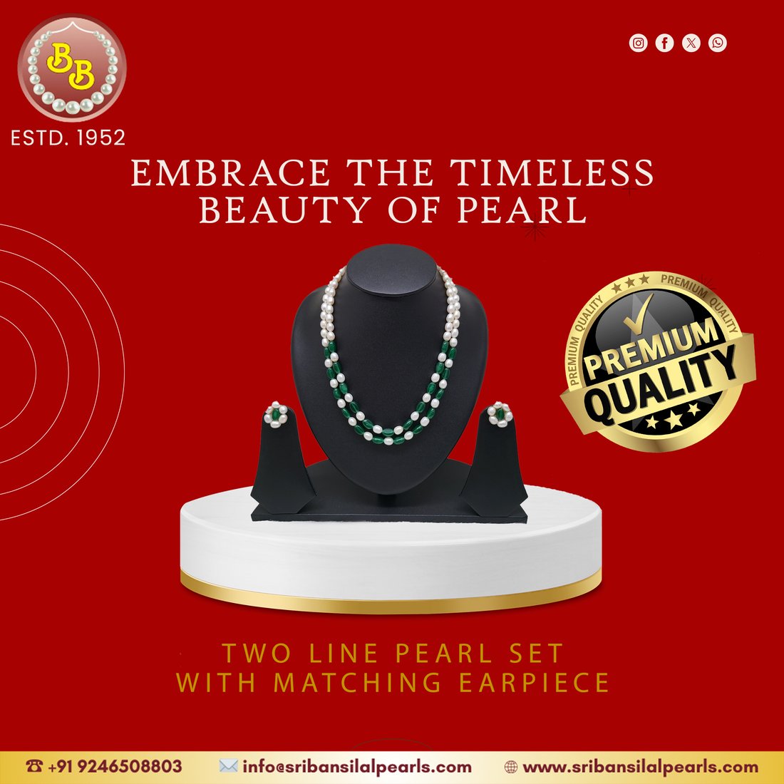 Authentic pearl jewelry Hyderabad, best pearl shop Hyderabad, Sri Bansilal Pearls collection, top pearl designs India, original Hyderabadi pearls