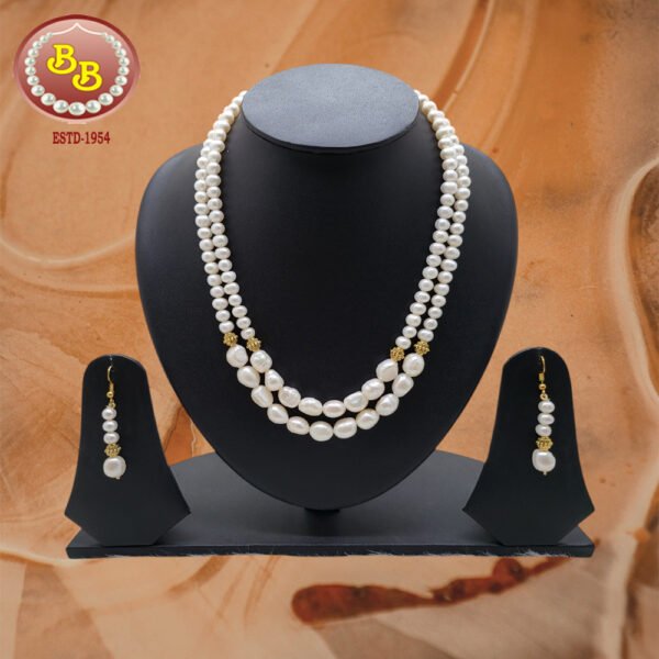 Dual‑strand freshwater pearl necklace 6–10 mm by Sri Bansilal Pearls
