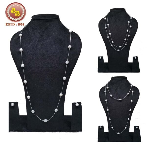 "Luxury multi-strand pearl jewelry set 3 featuring twisted three-strand necklace with cluster earrings in sophisticated contemporary design"