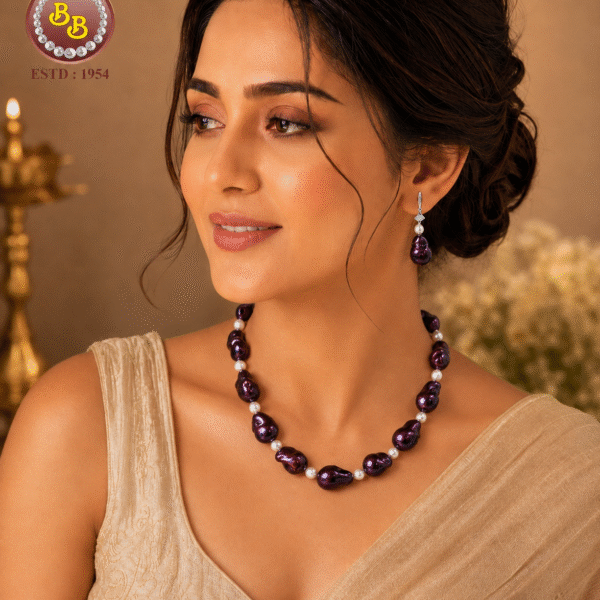 Grey Baroque pearls set