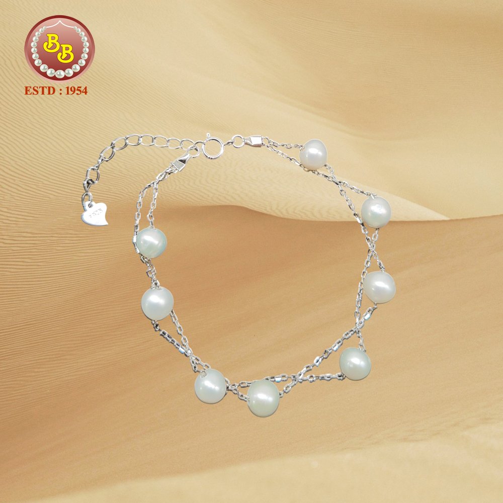 Pearls silver Bracelet 3 4 1