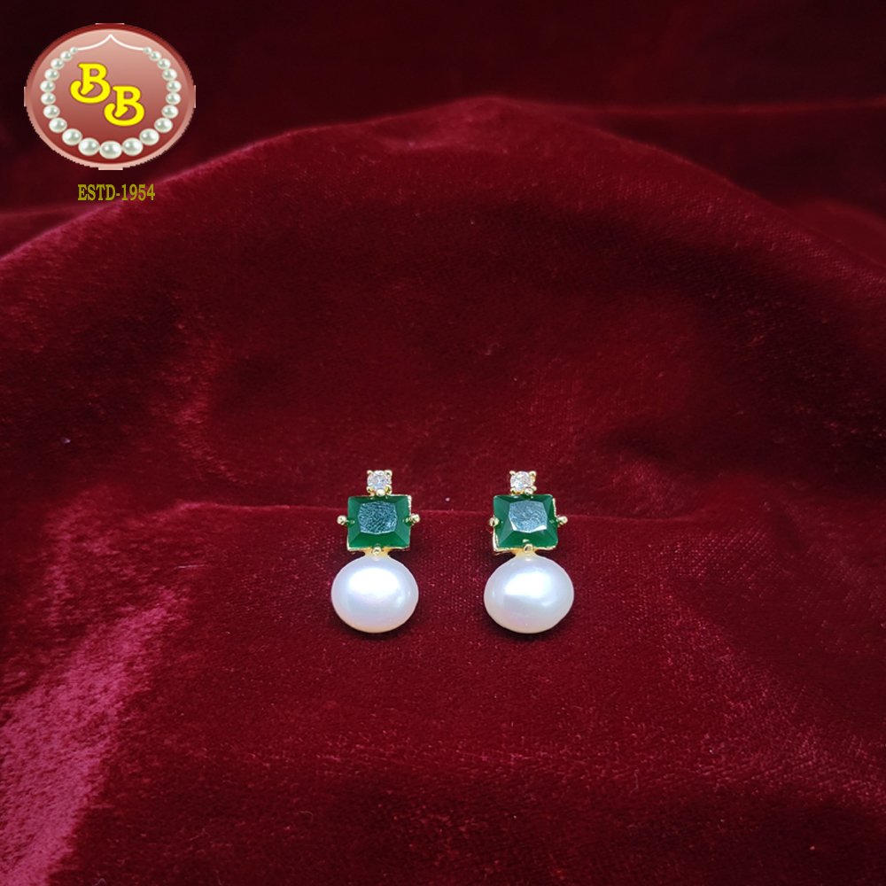 Pearls & Emerald Color Stone Tops 1 SBP ER