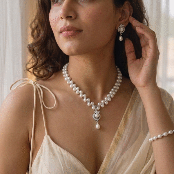Buy Pearls Set And Get Pearls Bracelet Free