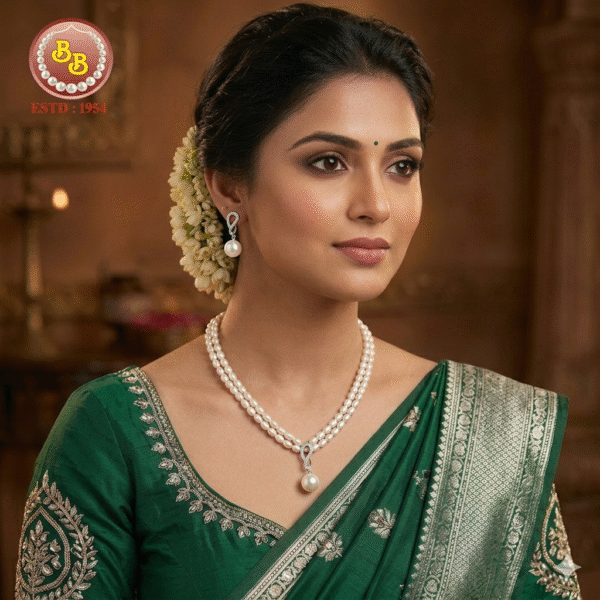 Silver Elegant pearls set