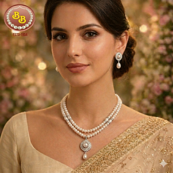 Natural Pearls Locket Set
