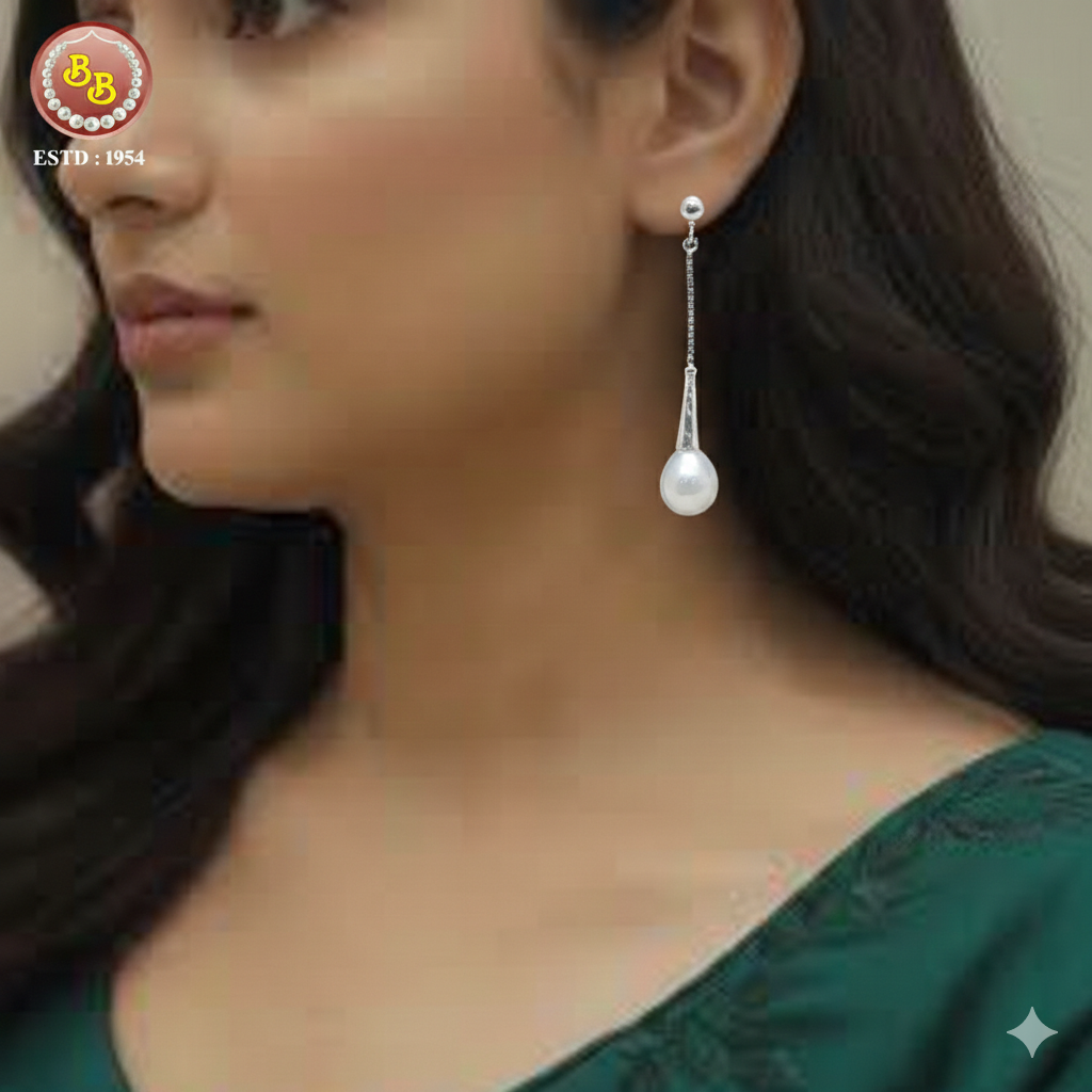 Silver Pearls Earring 1 Gemini Generated Image kfbkakfbkakfb