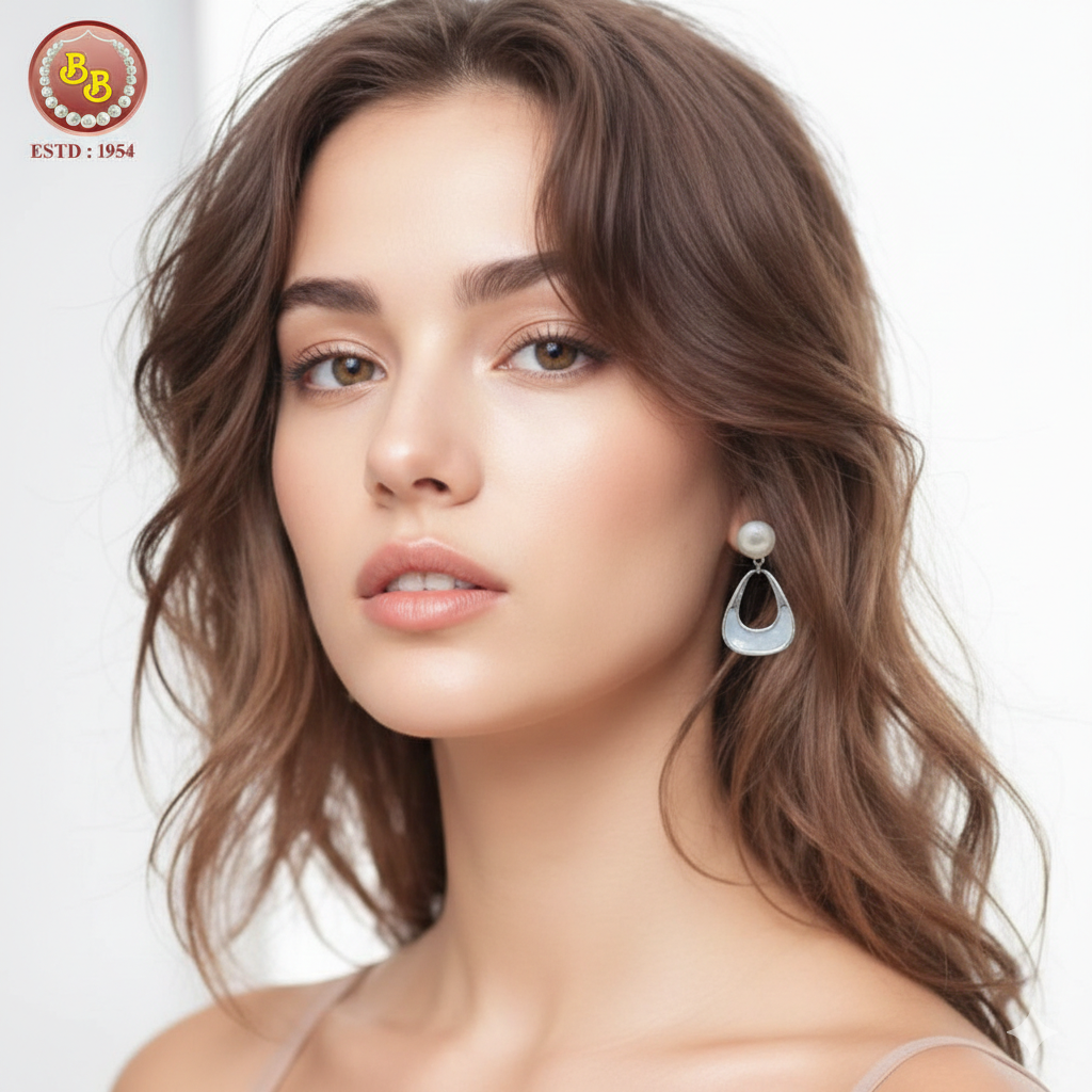 Silver Pearls Earring 3 Gemini Generated Image qkhneqkhneqkhn