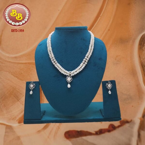 Natural Freshwater Pearls Locket Set SBP-SLS075 by Sri Bansilal Pearls Hyderabad