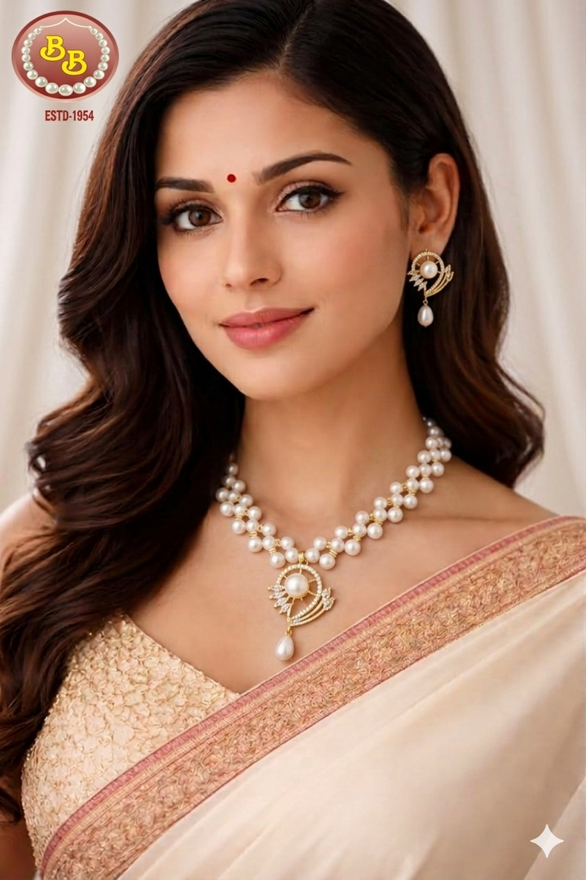 Pearls Necklace With Designer Locket Set 1 SBP SLS