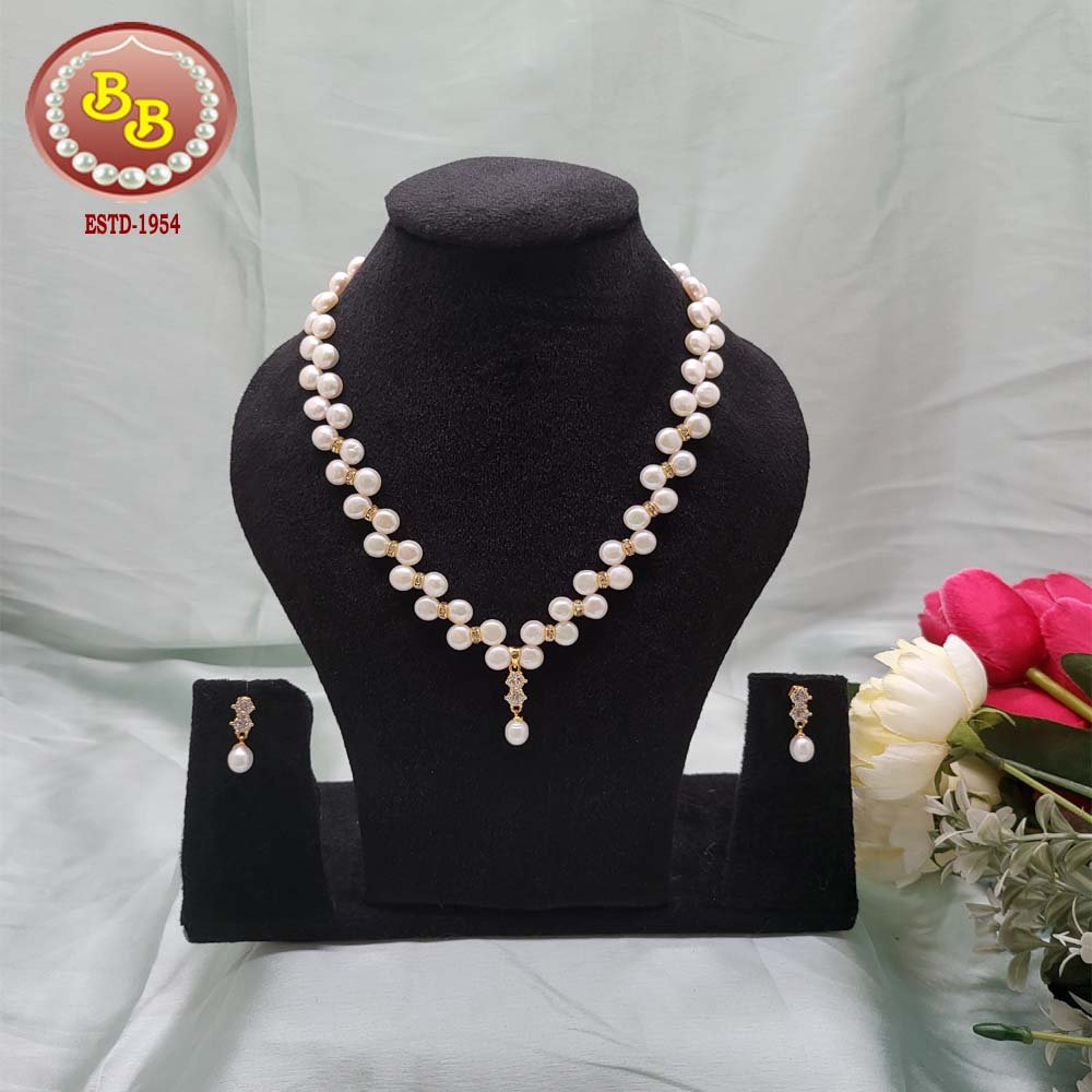 Simple Pendant With Zig Zag Pearls Mala 1 SBP SLS