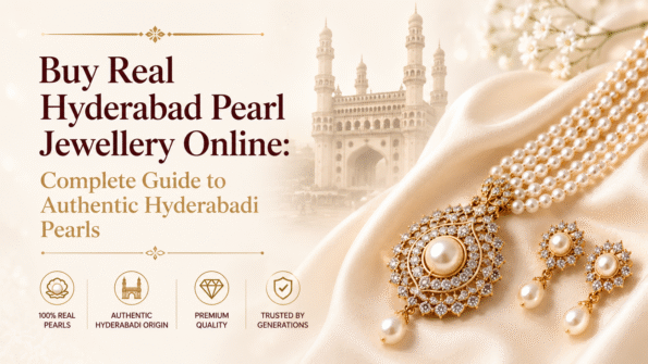 Buy Real Hyderabad Pearl Jewellery Online Authentic Hyderabadi Pearls Original Pearl Necklace Certified Pearl Jewellery Luxury Pearl Set Hyderabad Pearl Shop
