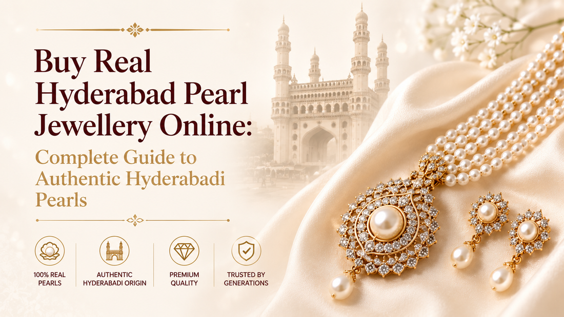 Buy Real Hyderabad Pearl Jewellery Online: Complete Guide to Authentic Hyderabadi Pearls 1 Buy Real Hyderabad Pearl Jewellery Online Authentic Hyderabadi Pearls Original Pearl Necklace Certified Pearl Jewellery Luxury Pearl Set Hyderabad Pearl Shop