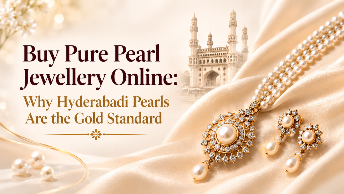 Buy Pure Pearl Jewellery Online Hyderabad Pearls Original Pearl Necklace Real Pearl Jewellery Hyderabadi Pearl Set Certified Pearls Luxury Pearl Accessories
