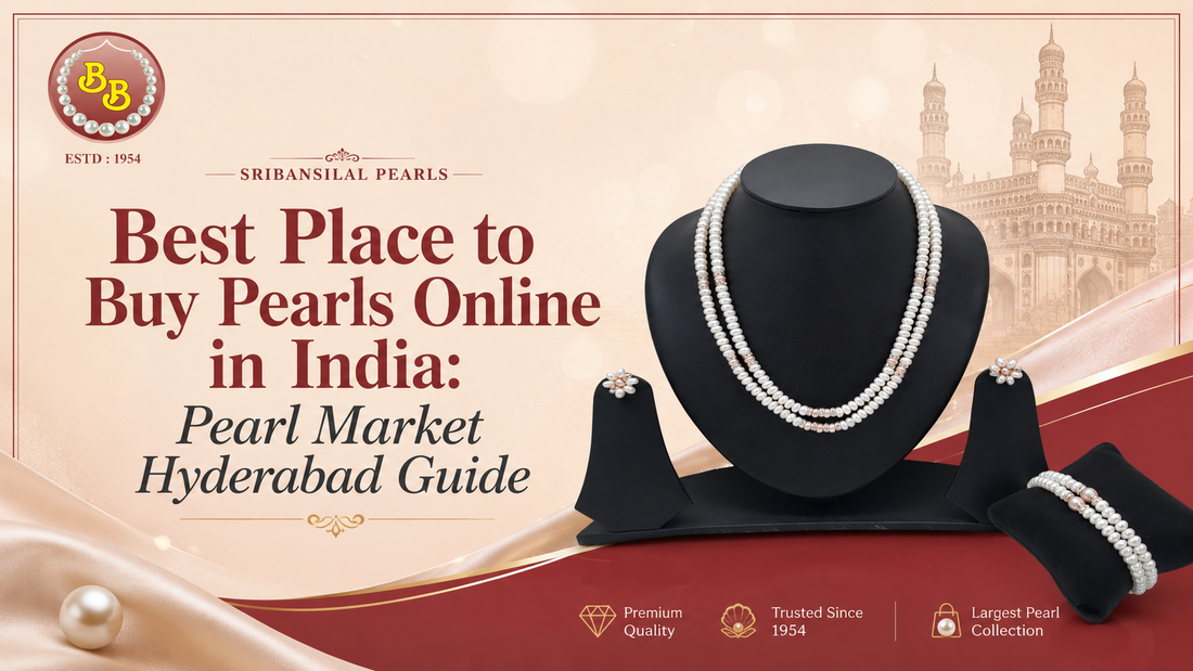 Premium Hyderabad Pearl Market Necklace Set | Buy Original Pearls Online India | Certified Pearl Jewellery | Best Pearl Shop Hyderabad | Natural Freshwater Pearls Collection