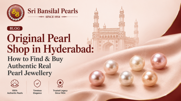 Real pearl jewellery Hyderabad, original pearl necklace online, certified natural pearls India, authentic pearl earrings, luxury pearl set Hyderabad, freshwater pearl jewellery store
